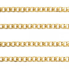 Stainless steel 7mm belcher chain curb links Gold